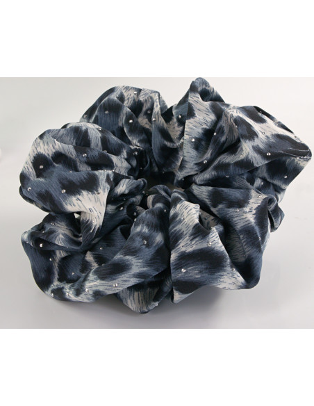 GUMKA DO WŁOSÓW SCRUNCHIE LOLITA AKCESORIA CĘTKI DŻETY SZARY DUŻA XXL 18 CM