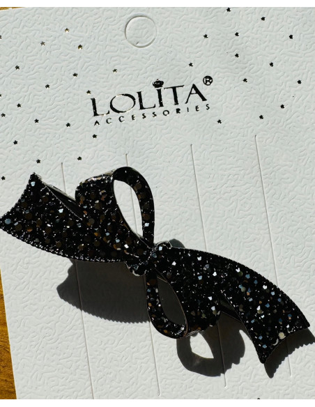 Spinka do włosów VINTAGE KOKARDA BŁYSK WE WŁOSACH CYRKONIE AKCESORIA LOLITA