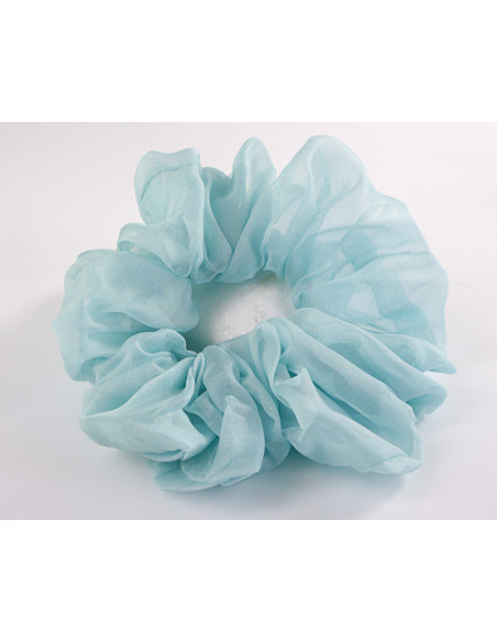 GUMKA DO WŁOSÓW SCRUNCHIE SZYFON  XL LOLITA AKCESORIA TURKUSOWY NIEBIESKI