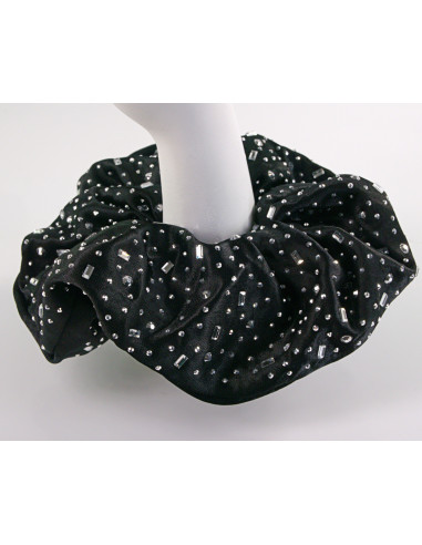 GUMKA DO WŁOSÓW SCRUNCHIE SATYNA DŻETY CYRKONIE...