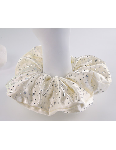 GUMKA DO WŁOSÓW SCRUNCHIE SATYNA DŻETY CYRKONIE...