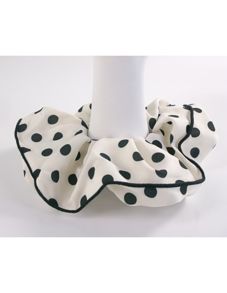 GUMKA DO WŁOSÓW SCRUNCHIE SATYNA LOLITA AKCESORIA BIAŁO CZARNA MAXI XXL