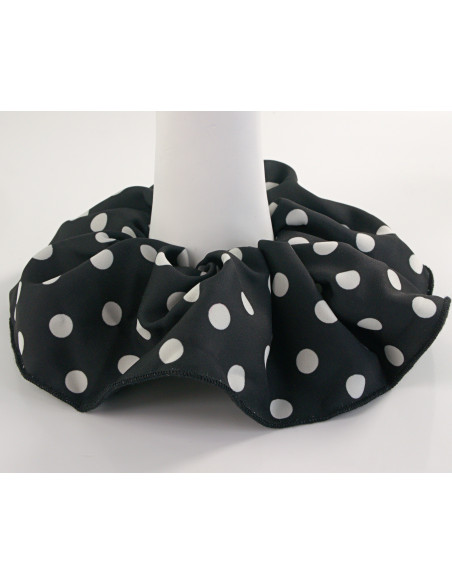 GUMKA DO WŁOSÓW SCRUNCHIE SATYNA LOLITA AKCESORIA CZARNO BIAŁA MAXI XXL