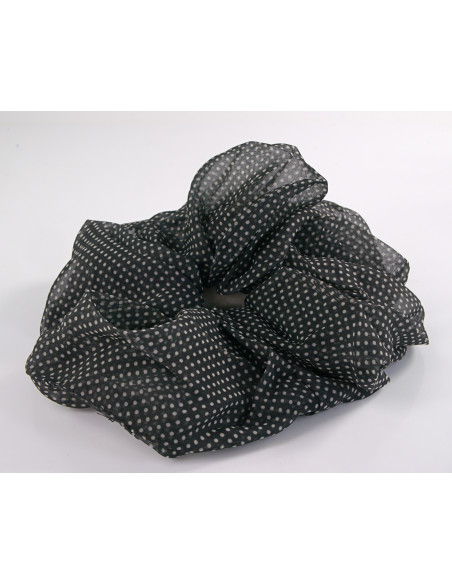 GUMKA DO WŁOSÓW SCRUNCHIE SZYFON LOLITA AKCESORIA  SZARY  MAXI DUŻA 18 CM