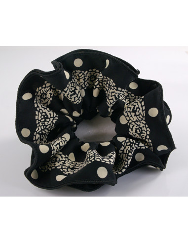GUMKA DO WŁOSÓW SCRUNCHIE PODWÓJNA CZARNA W...