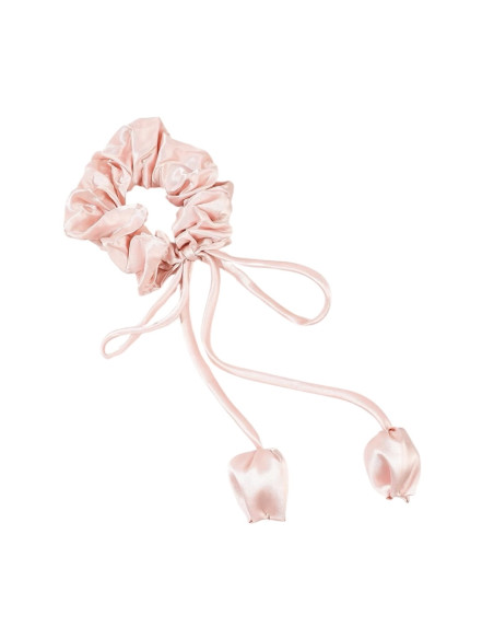 GUMKA DO WŁOSÓW SCRUNCHIE KOKARDA Z TULIPANAMI SATYNA LOLITA AKCESORIA