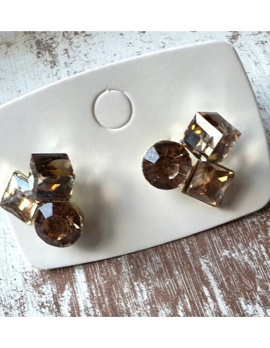 KOLCZYKI BRĄZOWE KRYSZTAŁKI Lolita AKCESORIA...