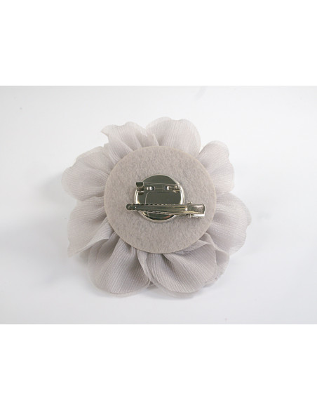 KWIAT Z MATERIAŁU BROSZKA PRZYPINKA LOLITA AKCESORIA 12 CM SZARY