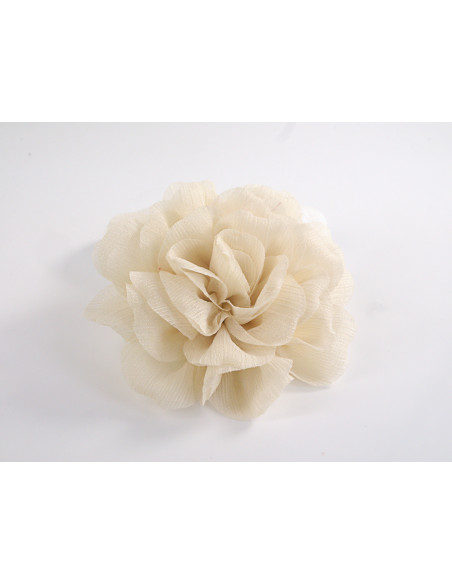 KWIAT Z MATERIAŁU BROSZKA PRZYPINKA LOLITA AKCESORIA 12 CM ECRU