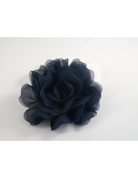 KWIAT Z MATERIAŁU BROSZKA PRZYPINKA LOLITA AKCESORIA 12 CM GRANATOWY