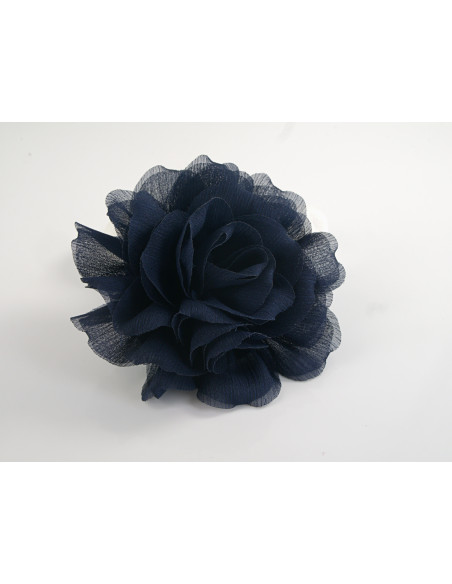 KWIAT Z MATERIAŁU BROSZKA PRZYPINKA LOLITA AKCESORIA 12 CM GRANATOWY