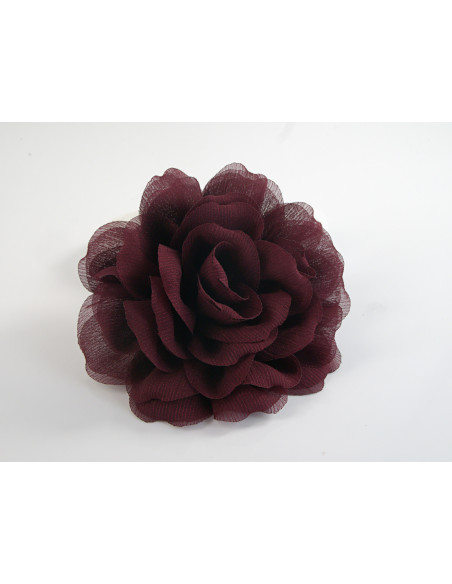 KWIAT Z MATERIAŁU BROSZKA PRZYPINKA LOLITA AKCESORIA 12 CM BORDOWY BRUGUND