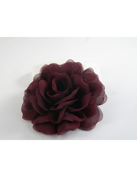 KWIAT Z MATERIAŁU BROSZKA PRZYPINKA LOLITA AKCESORIA 12 CM BORDOWY BRUGUND
