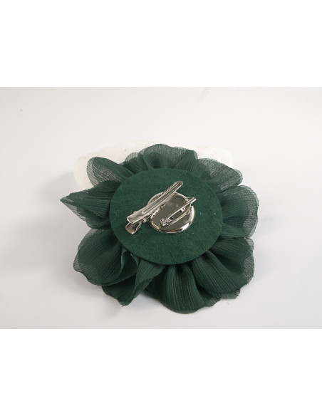 KWIAT Z MATERIAŁU BROSZKA PRZYPINKA LOLITA AKCESORIA 12 CM ZIELONY EMERALD