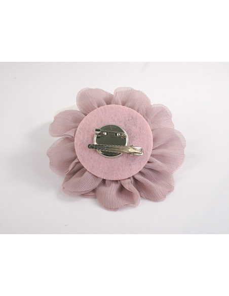 KWIAT Z MATERIAŁU BROSZKA PRZYPINKA LOLITA AKCESORIA 12 CM PUDROWY RÓŻOWY