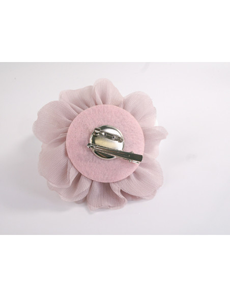 KWIAT Z MATERIAŁU BROSZKA PRZYPINKA LOLITA AKCESORIA 12 CM BLADY RÓŻOWY