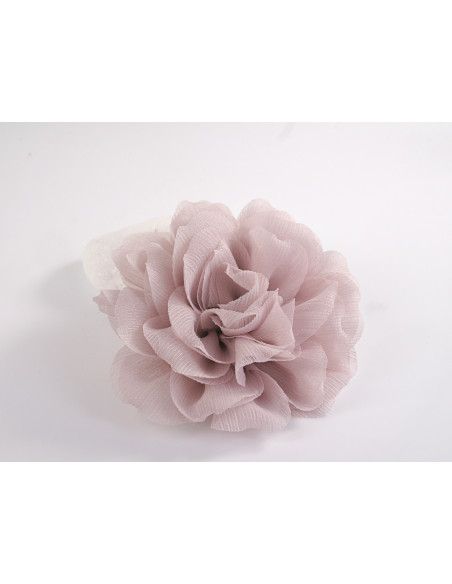 KWIAT Z MATERIAŁU BROSZKA PRZYPINKA LOLITA AKCESORIA 12 CM BLADY RÓŻOWY