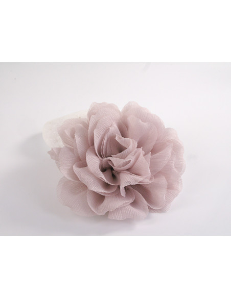KWIAT Z MATERIAŁU BROSZKA PRZYPINKA LOLITA AKCESORIA 12 CM BLADY RÓŻOWY