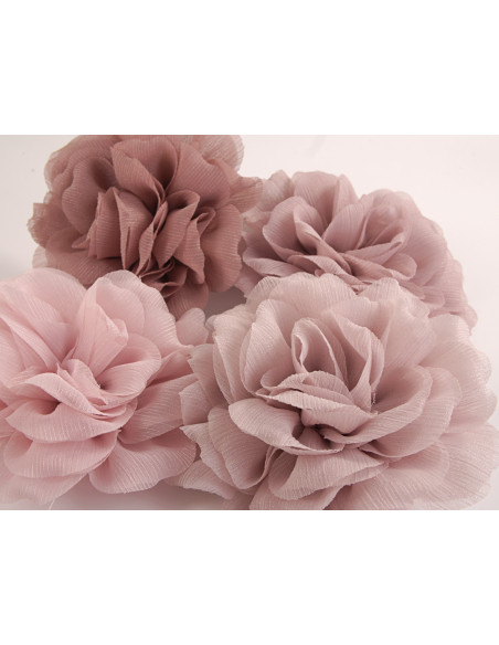 KWIAT Z MATERIAŁU BROSZKA PRZYPINKA LOLITA AKCESORIA 12 CM BLADY RÓŻOWY