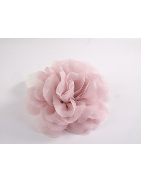 KWIAT Z MATERIAŁU BROSZKA PRZYPINKA LOLITA AKCESORIA 12 CM BLADY RÓŻOWY
