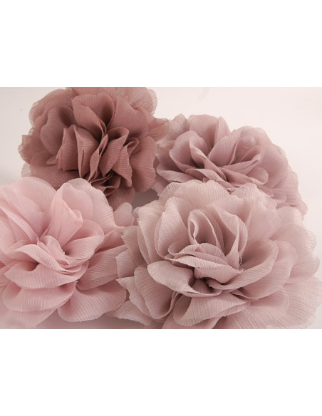 KWIAT Z MATERIAŁU BROSZKA PRZYPINKA LOLITA AKCESORIA 12 CM BLADY RÓŻOWY