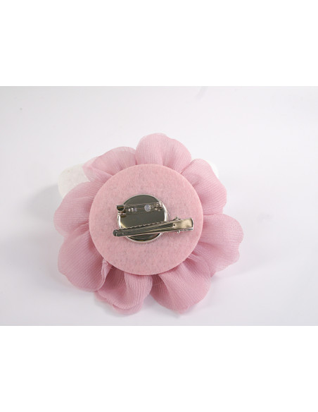 KWIAT Z MATERIAŁU BROSZKA PRZYPINKA LOLITA AKCESORIA 12 CM RÓŻOWY