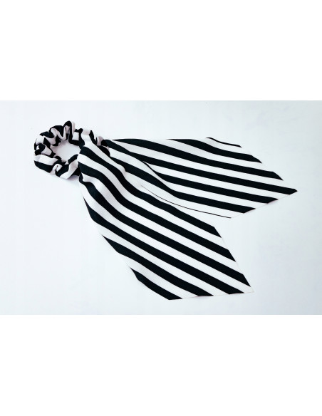 Gumka do włosów Scrunchie Gumka do włosów w oplocie z KOKARDĄ XL PASKI