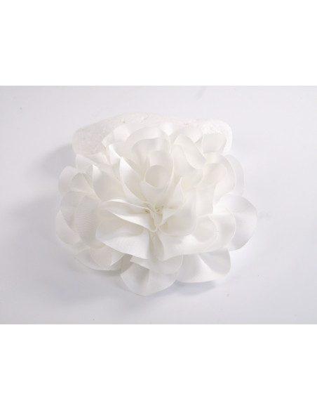 KWIAT Z MATERIAŁU BROSZKA PRZYPINKA LOLITA AKCESORIA 10 CM OFF-WHITE