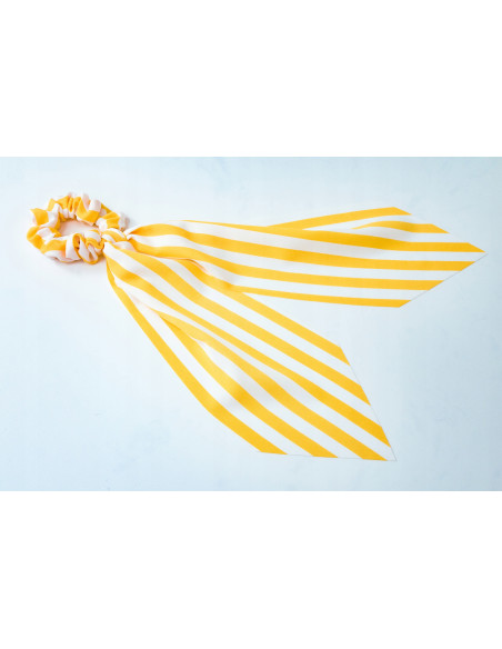 Gumka do włosów Scrunchie Gumka do włosów w oplocie z KOKARDĄ XL PASKI