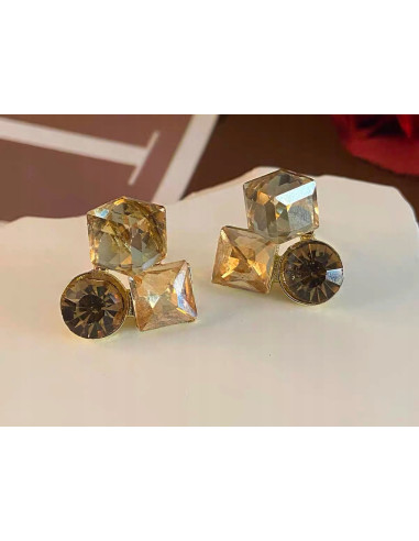 KOLCZYKI BRĄZOWE KRYSZTAŁKI Lolita AKCESORIA...