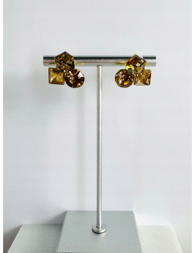 KOLCZYKI BRĄZOWE KRYSZTAŁKI Lolita AKCESORIA...