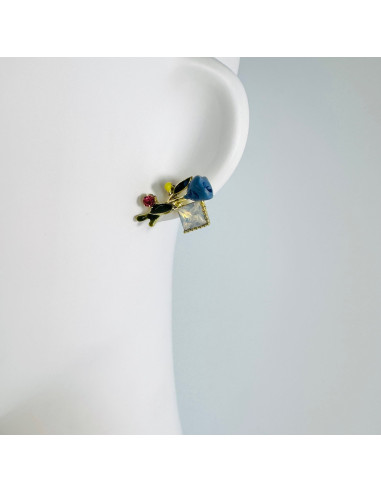 KOLCZYKI ASYMETRYCZNE KWIATKI Lolita AKCESORIA...