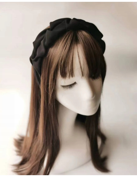 Lolita Accessories opaska do włosów MARSZCZONA KARBOWANA klasyczna czarny