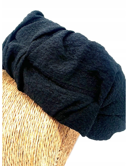 Lolita Accessories opaska do włosów MARSZCZONA KARBOWANA klasyczna czarny