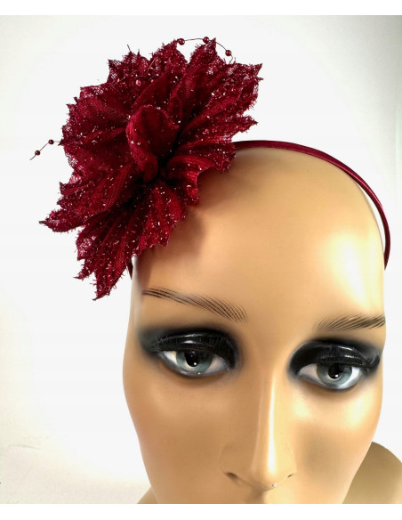 Opaska na włosy z KWIATEM KWIAT Z MATERIAŁU FASCYNATOR Lolita Accessories