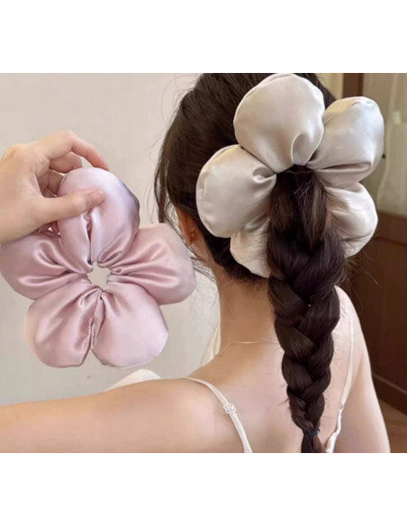 Gumka do włosów Scrunchie DUŻY KWIAT 16 CM PUCHOWA Lolita Accessories