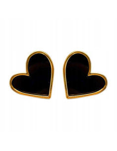 Kolczyki CZARNE SERDUSZKA SERCE Lolita AKCESORIA srebrny...