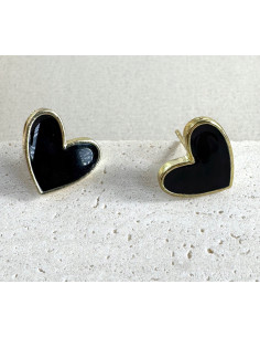 Kolczyki CZARNE SERDUSZKA SERCE Lolita AKCESORIA srebrny... 2