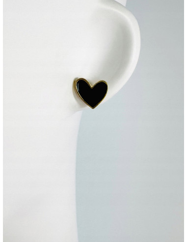 Kolczyki CZARNE SERDUSZKA SERCE Lolita...