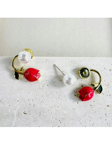 Kolczyki TULIPANY Z PERŁĄ Lolita AKCESORIA...