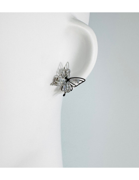 Kolczyki srebne MOTYLKI z cyrkoniami Lolita AKCESORIA srebrny sztyft 925