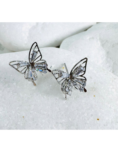 Kolczyki srebne MOTYLKI z cyrkoniami Lolita...