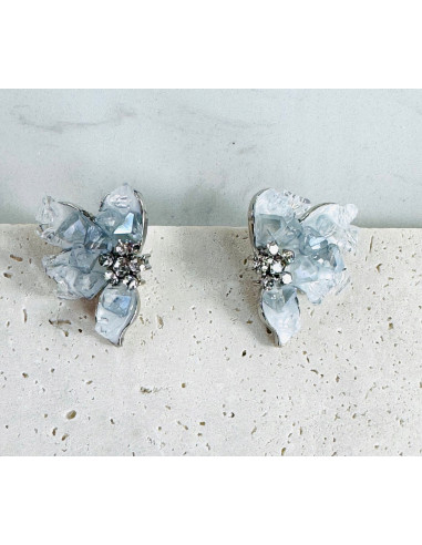 Kolczyki KWIATKI Z KRYSZTAŁKAMI Lolita...