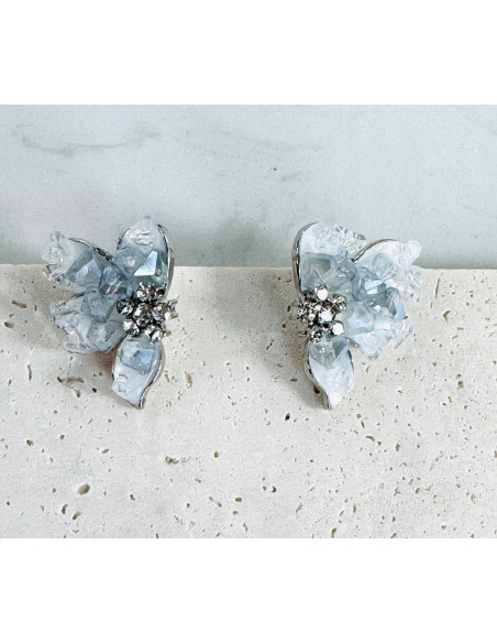 Kolczyki KWIATKI Z KRYSZTAŁKAMI Lolita AKCESORIA srebrny sztyft 925