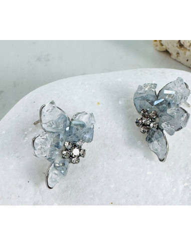 Kolczyki KWIATKI Z KRYSZTAŁKAMI Lolita...