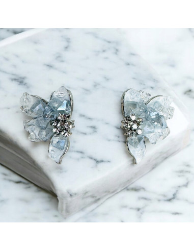 Kolczyki KWIATKI Z KRYSZTAŁKAMI Lolita...