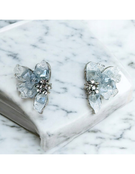 Kolczyki KWIATKI Z KRYSZTAŁKAMI Lolita AKCESORIA srebrny sztyft 925