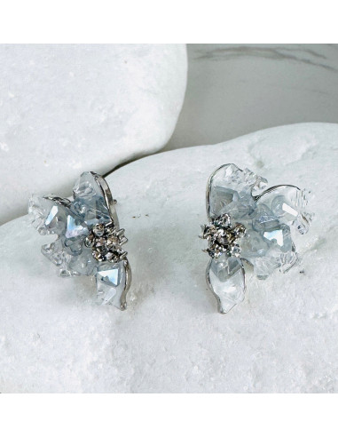 Kolczyki KWIATKI Z KRYSZTAŁKAMI Lolita...