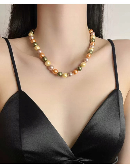 Naszyjnik z pereł PERŁY KOLOROWE pod szyję Lolita Accessories PERMIUM