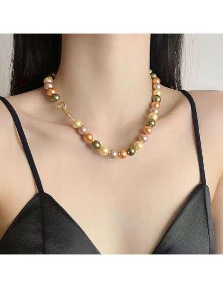 Naszyjnik z pereł PERŁY KOLOROWE pod szyję Lolita Accessories PERMIUM